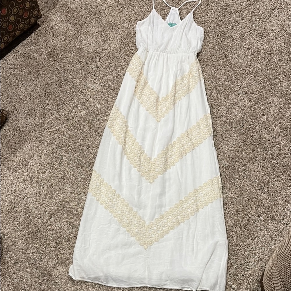 Judith March White and Cream Maxi Dress